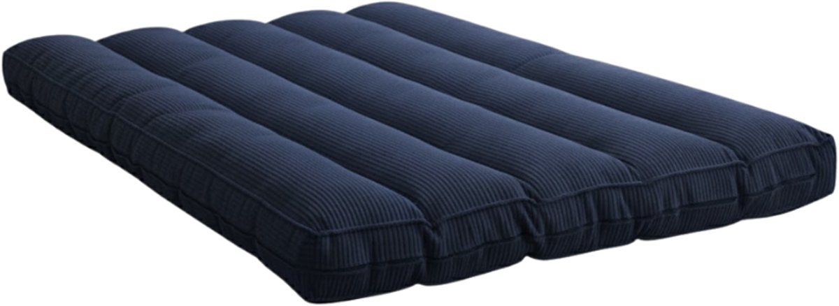 Bananair - Futon matras - Afneembare hoes - Futon bed - Vloermatras - Logeerbed Tweepersoons - Ribfluweel - 140x190 cm - Nachtblauw
