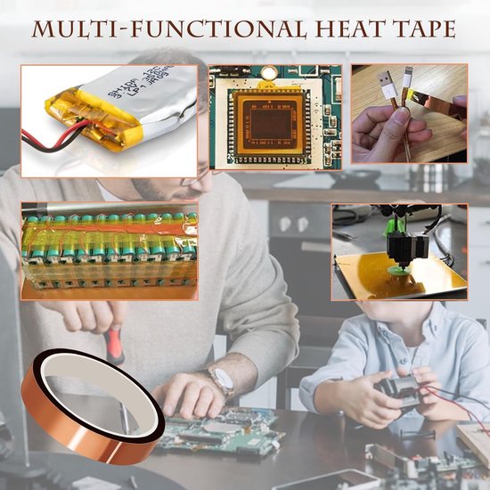 Tapes op Hoge Temperatuur Hittebestendige Tape met Hoge Isolatie voor Maskering Soldeerpoedercoating Sublimatie en Isolerende Printplaten (20 mm breed