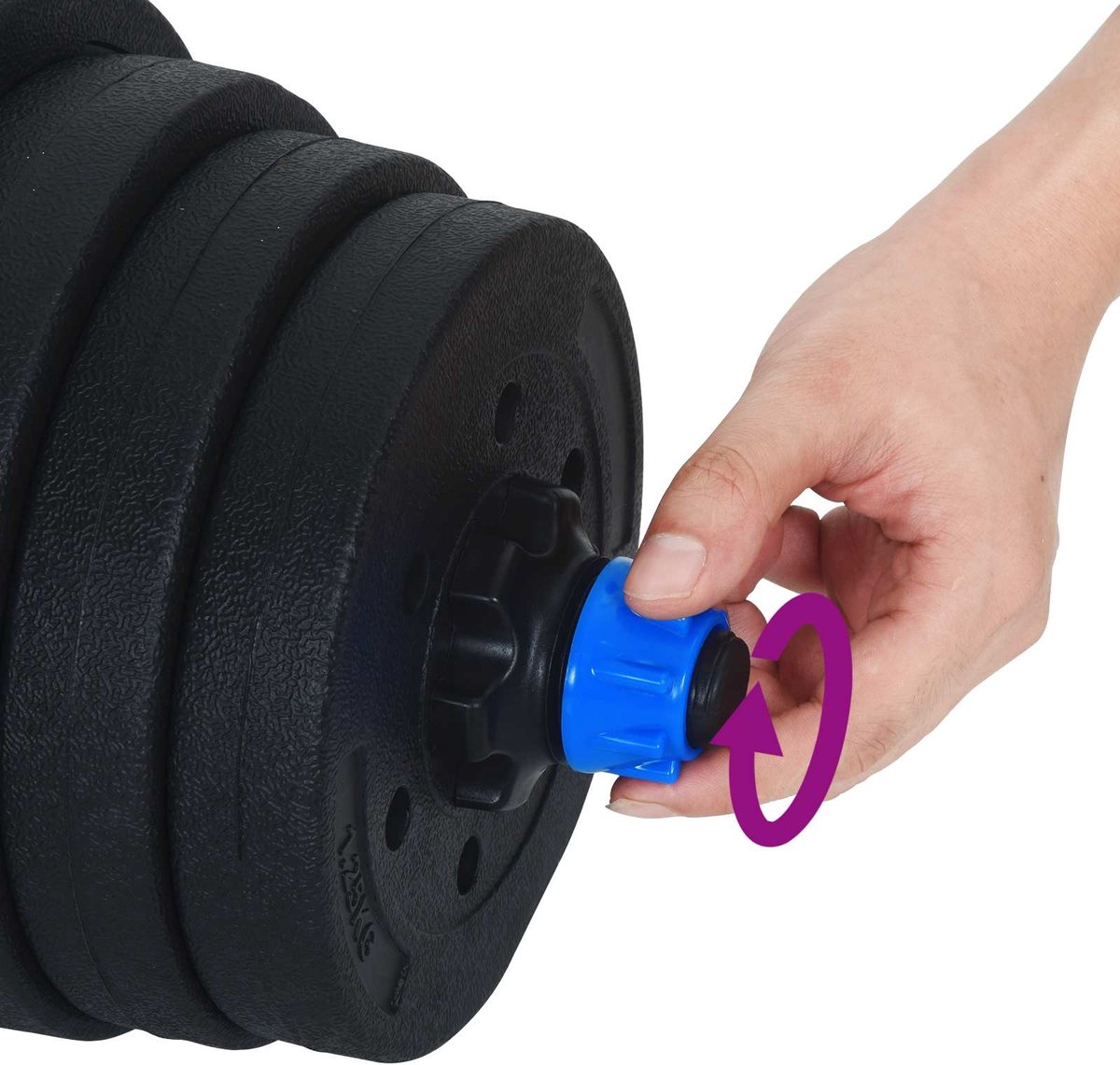 vidaXL - 2-in-1 - Dumbbell - Barbell - Set - 30 - kg - Zwart - en - Blauw – foto 6