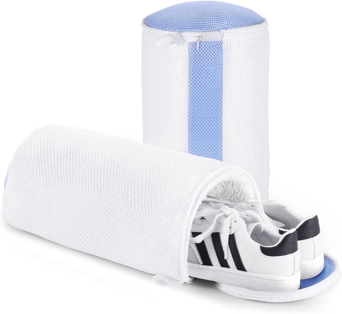 Schoenwaszak voor de wasmachine, 3D-Net schoenwaszak, complete reiniging, herbruikbare waszak voor schoenen met verborgen ritssluiting, schoenzak voor de wasmachine, Max EU46