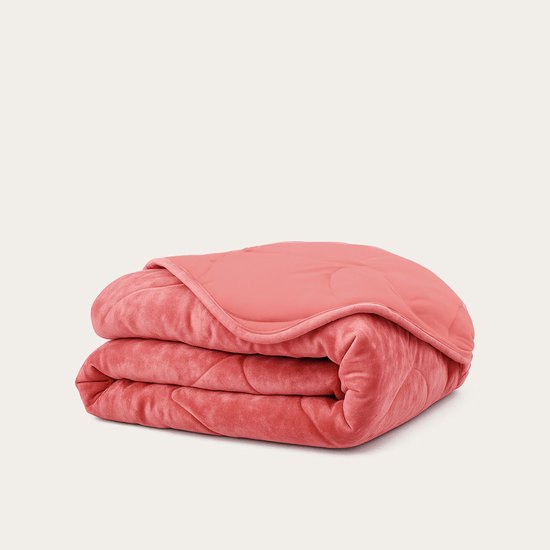 HappyBed Dekbed zonder overtrek 200x200 - Velvet - Wasbaar dekbed zonder overtrek - Dekbed zonder hoes - Hoesloos Dekbed - Old Pink