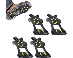 Spikes - Antislip schoenovertrekken voor ijzige/besneeuwde oppervlakken- Set van twee, maat L - Geschikt voor laarzen en schoenen - Antislip schoenovertrekken voor de winter - 10 antislip spikes - Elastische instapschoenovertrekken