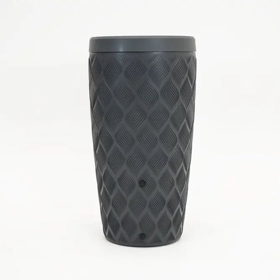 Regenton antraciet 240L Vita Flow met bloempot, kraan, Gardena koppeling, lichtgewicht, vorst- en UV-bestendig