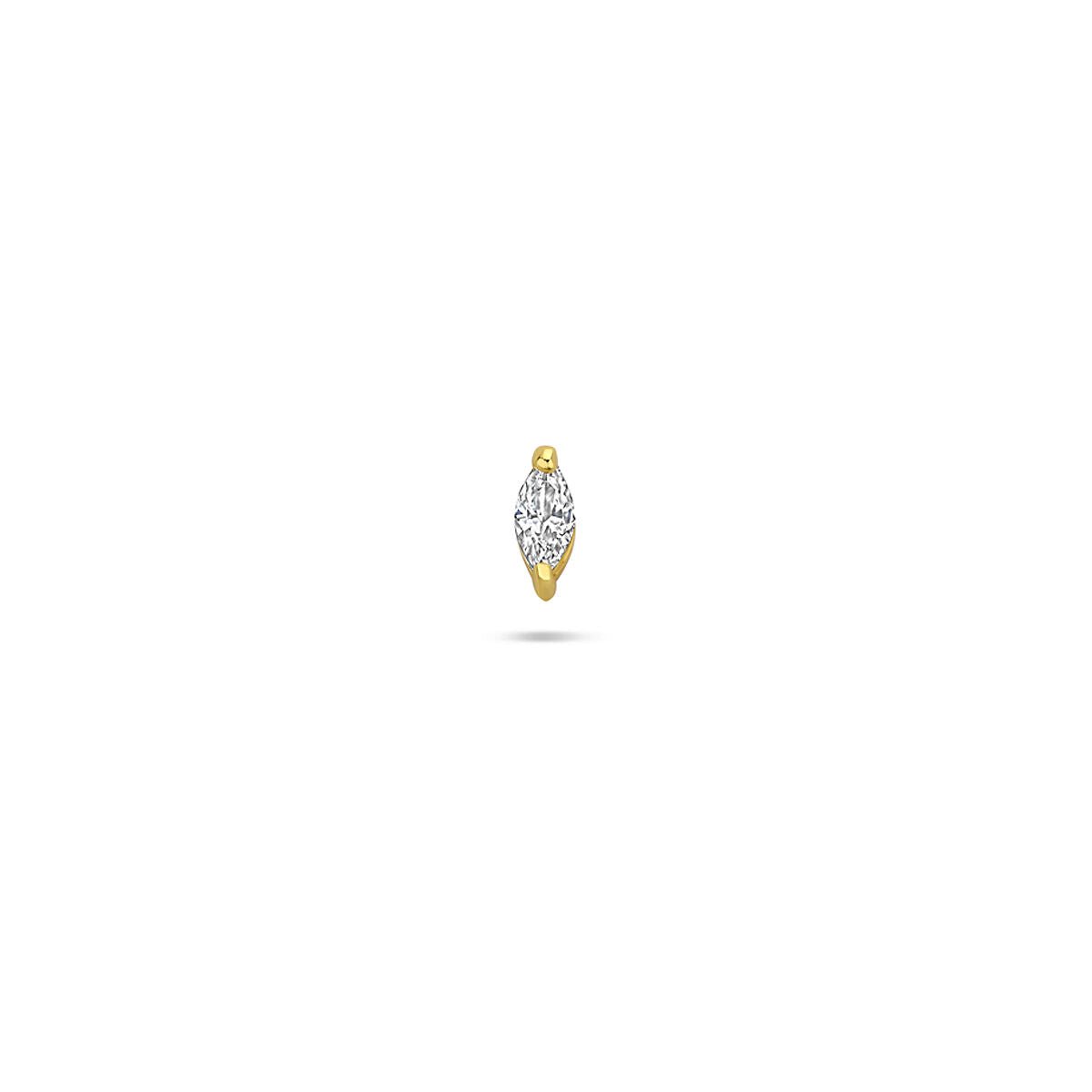Zilveren vergulde flat back piercing zirkonia 5 mm 1 micron - 2104175