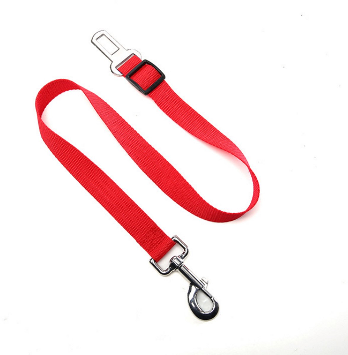 Hondengordel auto - Autogordel hond - Autoriem - Veiligheidsgordel - Verstelbaar - Huisdier autoaccessoire - Nylon - Rood - 70 cm - Jonyx