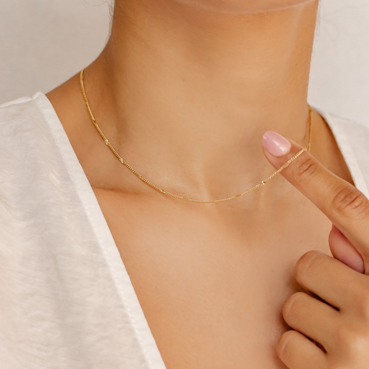 Hey Happiness Sterstraal Ketting Dames 925 Zilver 18K Verguld – 41 cm + 5 cm Verstelbaar – Ketting voor Hanger – Goud