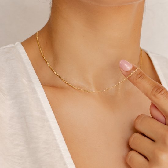 Hey Happiness Sterstraal Ketting Dames 925 Zilver 18K Verguld – 41 cm + 5 cm Verstelbaar – Ketting voor Hanger – Goud