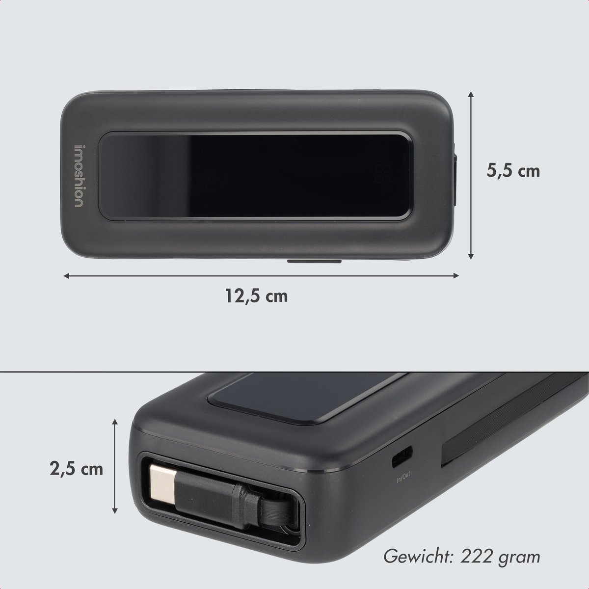 imoshion® Powerbank 10000 mAh - 35W Ultra Snellader - Geïntegreerde kabels USB-C - Powerbanks - Universeel - Quick Charge 3.0 en Power Delivery — cadeau in Telefoon & Tablet - foto 6