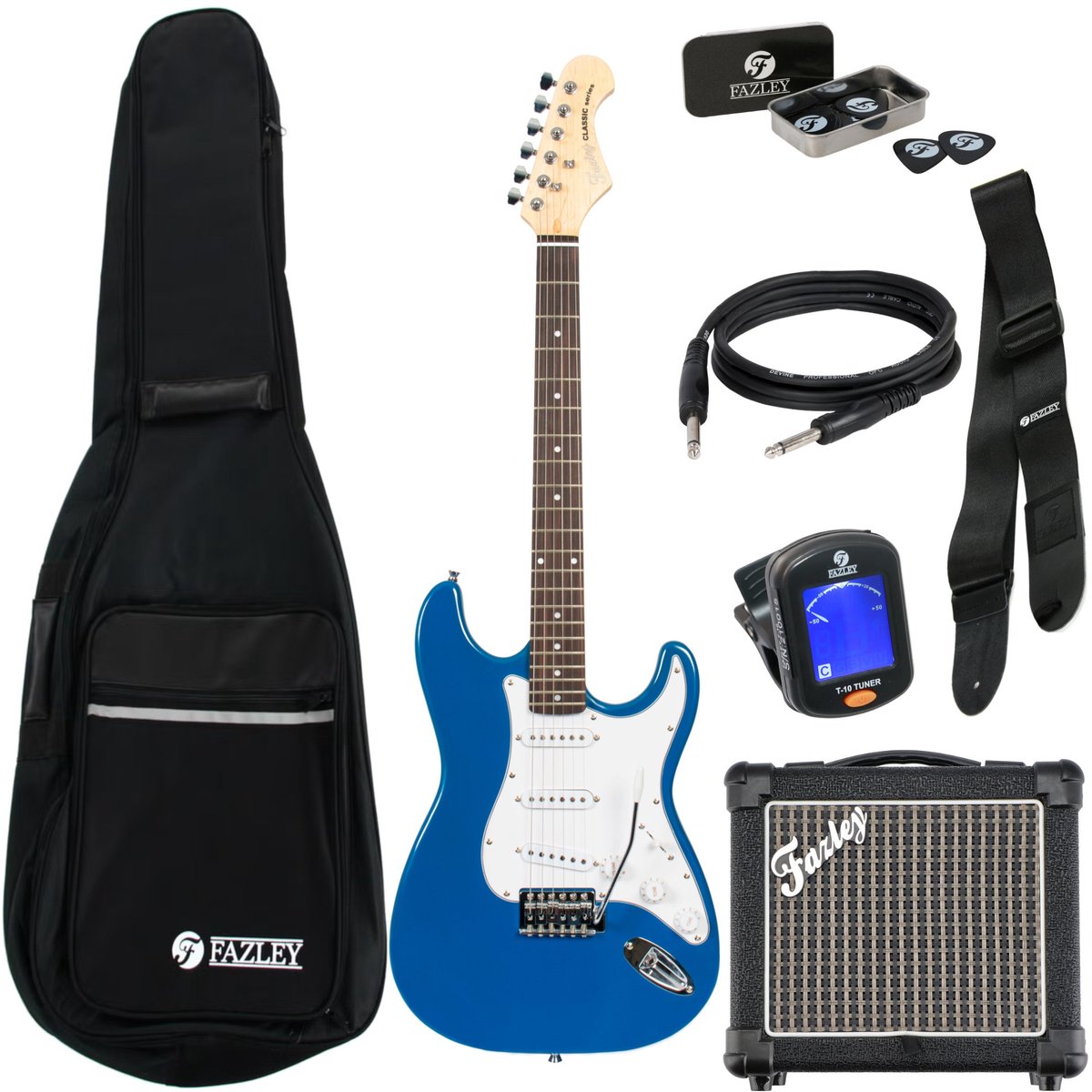 Elektrische gitaar starterset Fazley Classic Series FST118 Blue