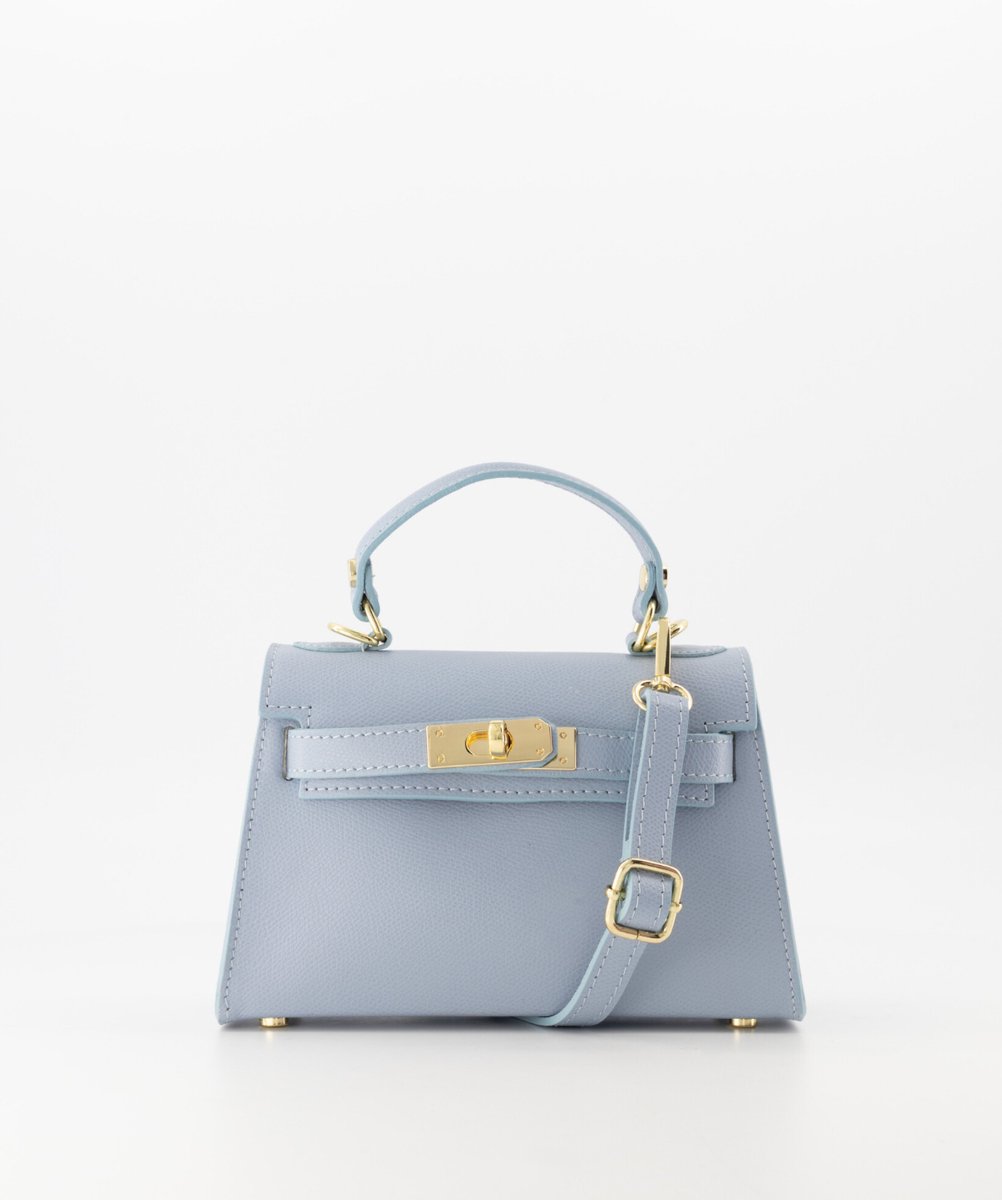 Teatro handtas - Grace - Palmellato - Beige - Licht blauw - Echt leer - Goudkleurig