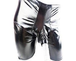 BamBella ® - Boxer short - Maat S/M - Datex Zwart penis sleeve korte broek SM kleding BDSM erotische heren kleding ondergoed lingerie onderbroek
