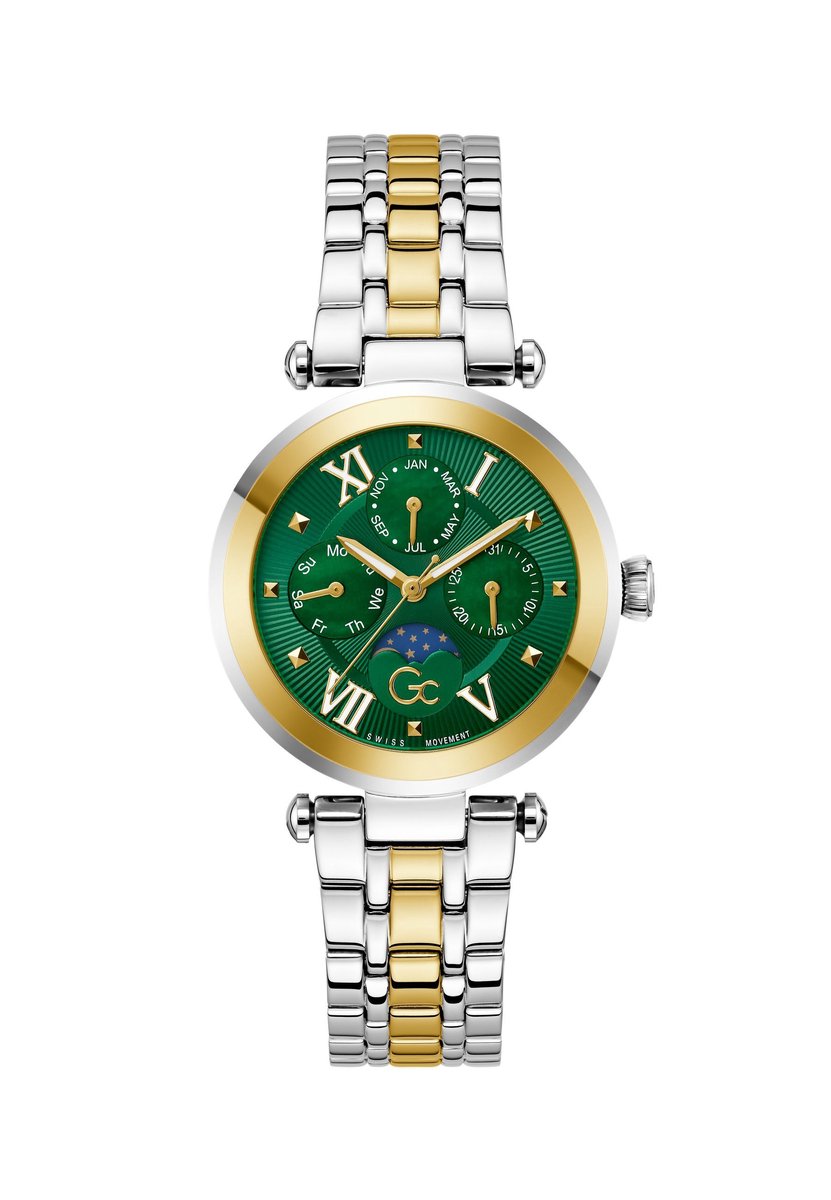 Gc Gc Topchic Quartz Analoog Horloge Zilver Geel Kast: 100% Roestvrij Staal | Bracelet 100% Roestvrij Staal 36.5 mm Z62001L1, Z62002L9, Z62003L3