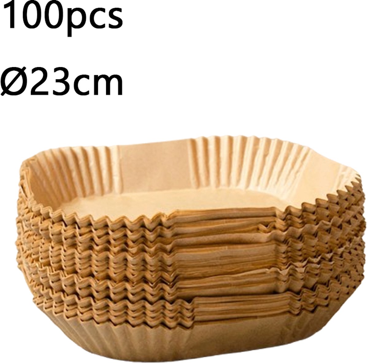 100 stuks Airfryer bakpapier 23x23 cm - Verdikt, oliebestendig, hittebestendig tot 230°C - Vierkante voeringen voor heteluchtfriteuse 8-12 liter