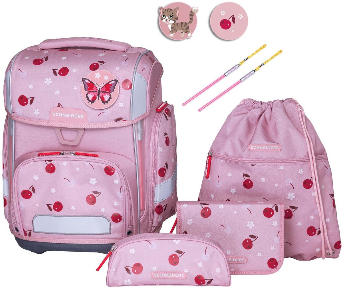 Schneiders schooltas Ergolite Set 9-delig Cherry Pop roze