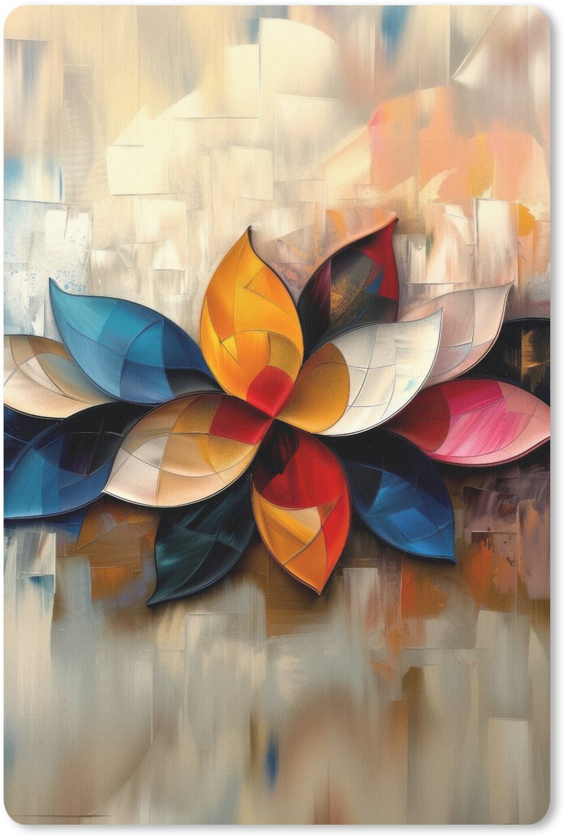 Muismat 18x27 cm - Mousepad Bloem - Abstract - Kleurrijk - Bladeren - Muismatten