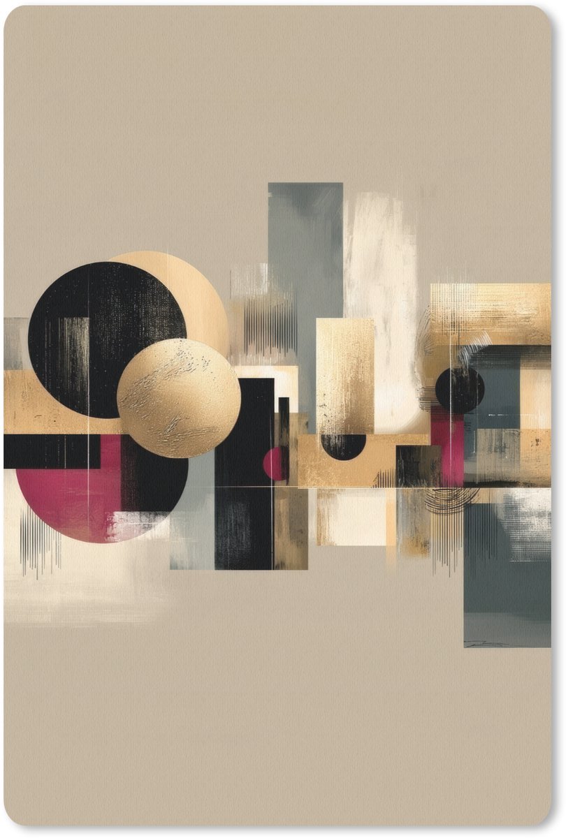 Muismat 18x27 cm - Mousepad Abstract - Vormen - Beige - Texturen - Muismatten