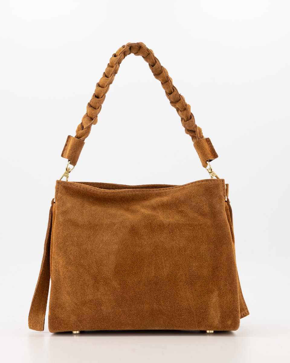 Teatro - Sarah - Handtasje - Crossbodytasje - Suede - Leer - Cognac