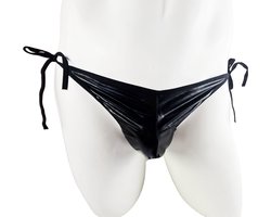 BamBella ® - Slip - Maat onesize Zwart SM kleding BDSM erotische heren kleding wetlook ondergoed lingerie onderbroek zwart