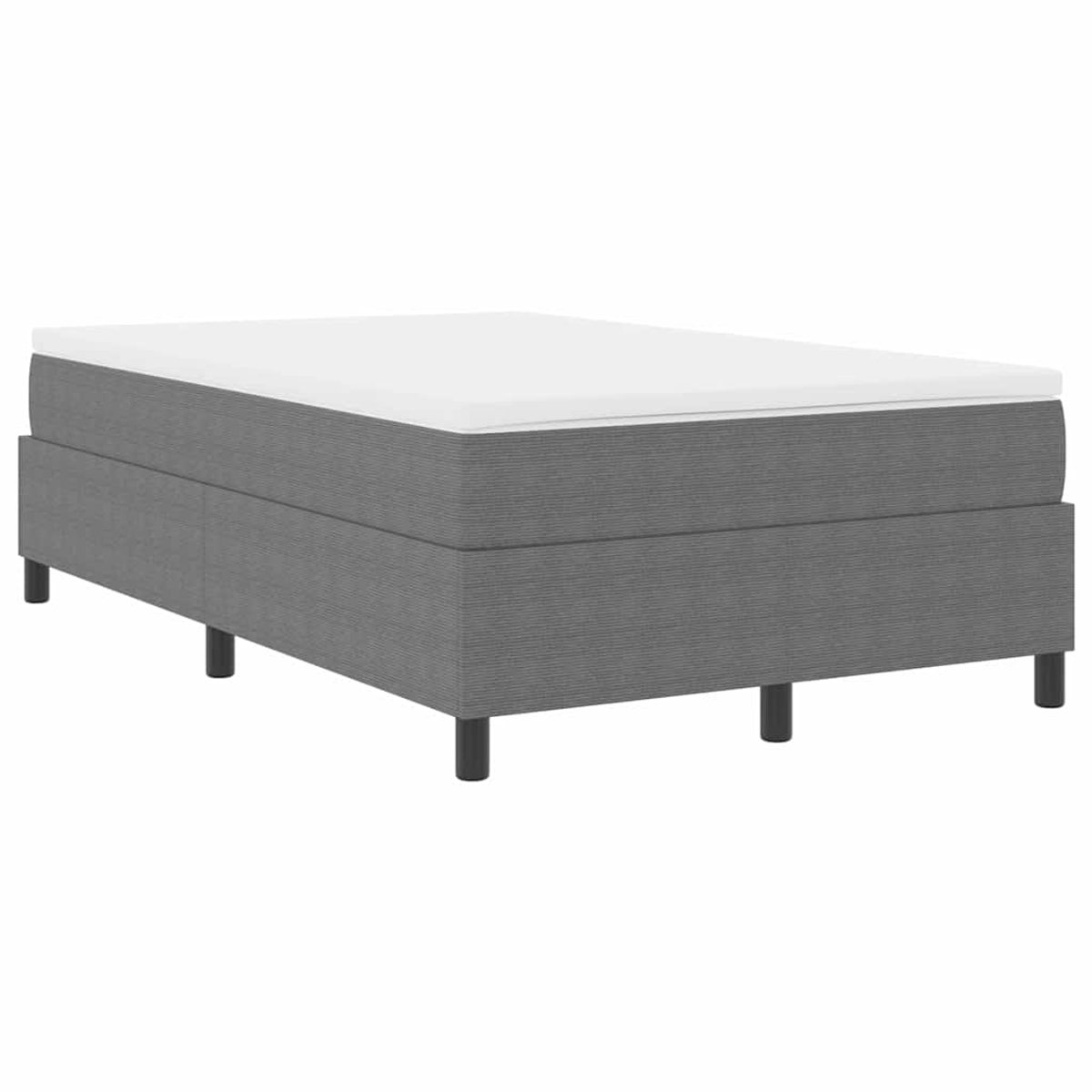 Tweepersoonsbed | Dubbelbed | Volwassenenbed | Boxspringbed Lichtgrijs en wit. 120 x 200 cm Katoen Stof