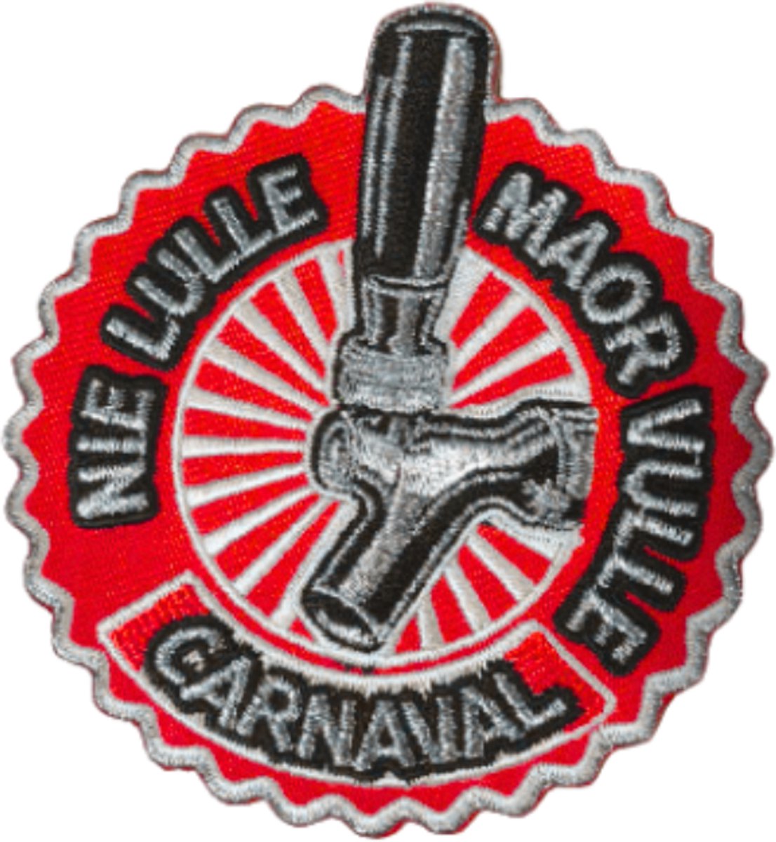 Embleem Oeteldonk - Nie Lulle Moar Vulle - Rood-Wit