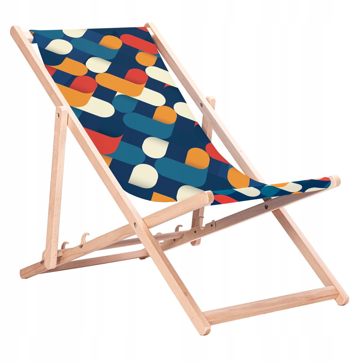 Houten ligstoel met Abstract KN01 print - 91 ontwerpen