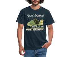 Niet Antisociaal Schildpad In Energiebespaarmodus T-Shirt Heren