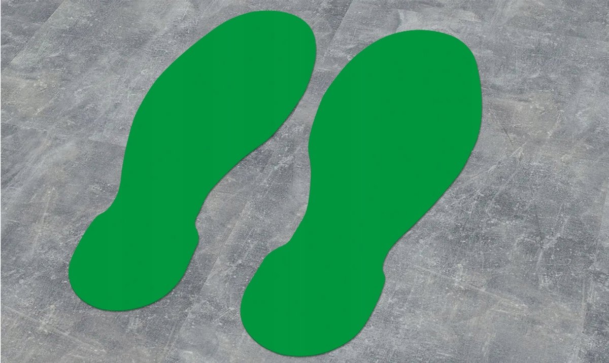 SIGNA 5S Vloermarkering Voetstap (L+R) 115x280mm Groen