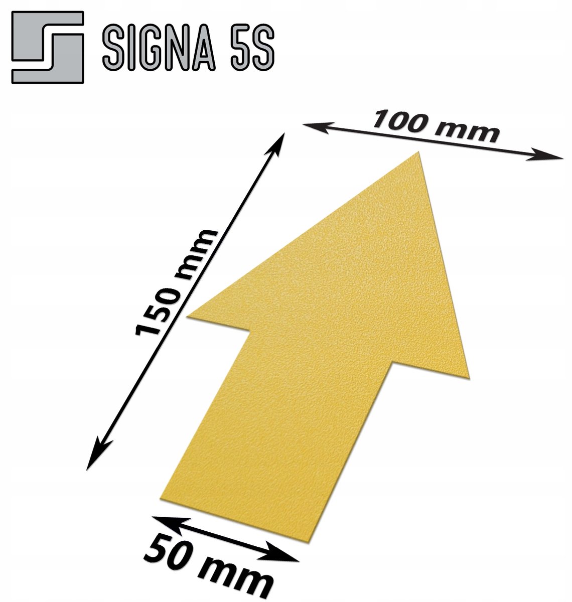 SIGNA 5S Vloermarkering Pijl Geel Antislip 100x150mm