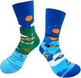 Tutti Footi - Paar verschillende Sokken met Outdoor Camping Thema - maat 36-41 - Sokken met tent, nacht, kampvuur, kamperen, bergen