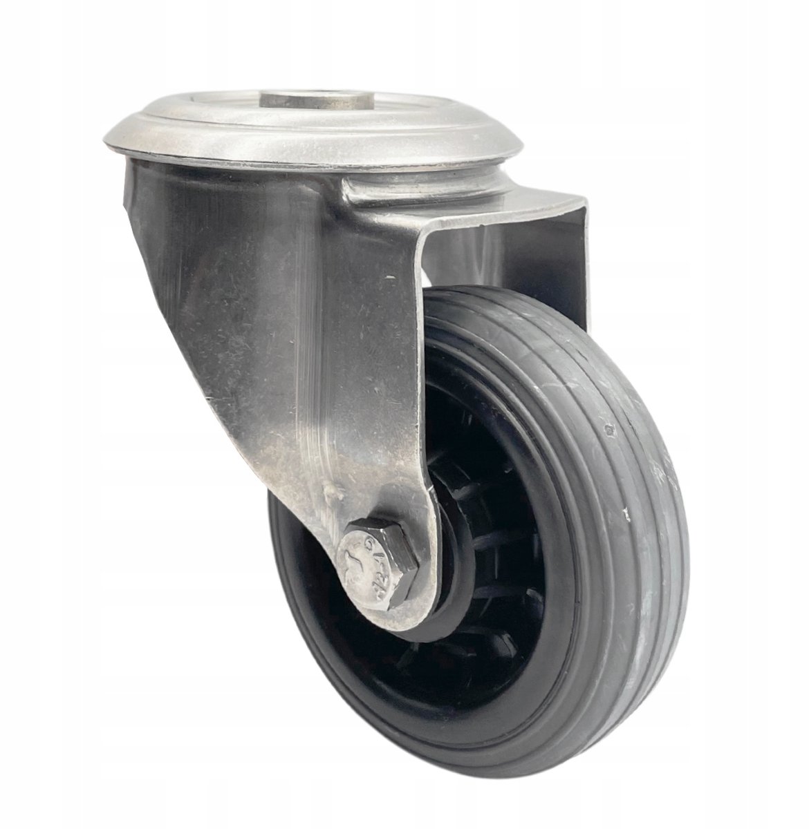 Zwenkwiel RVS 80mm 80kg met gat