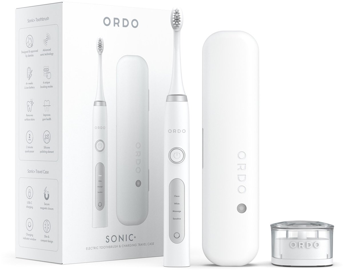 Ordo Sonic Plus Elektrische Tandenborstel met Reisetui - Oplaadbaar - Wit