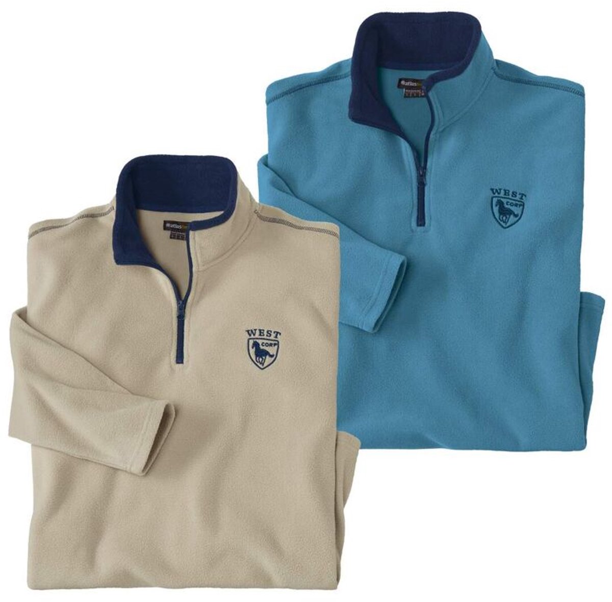 ATLAS FOR MEN - Set van 2 microfleece sweaters West Corp - Heren - Verkrijgbaar in grote maten - 5XL