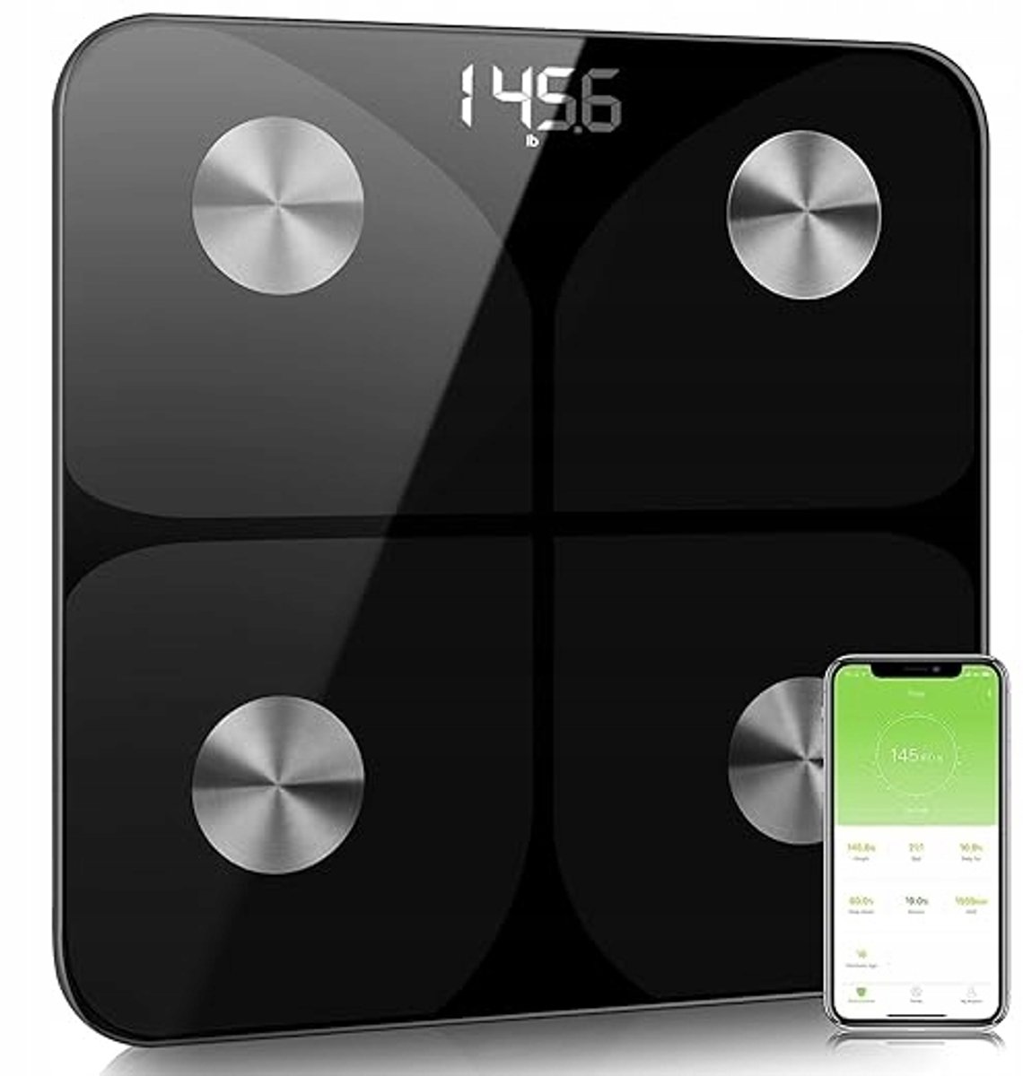 Slimme Digitale Personenweegschaal met App - Glas & Precisie