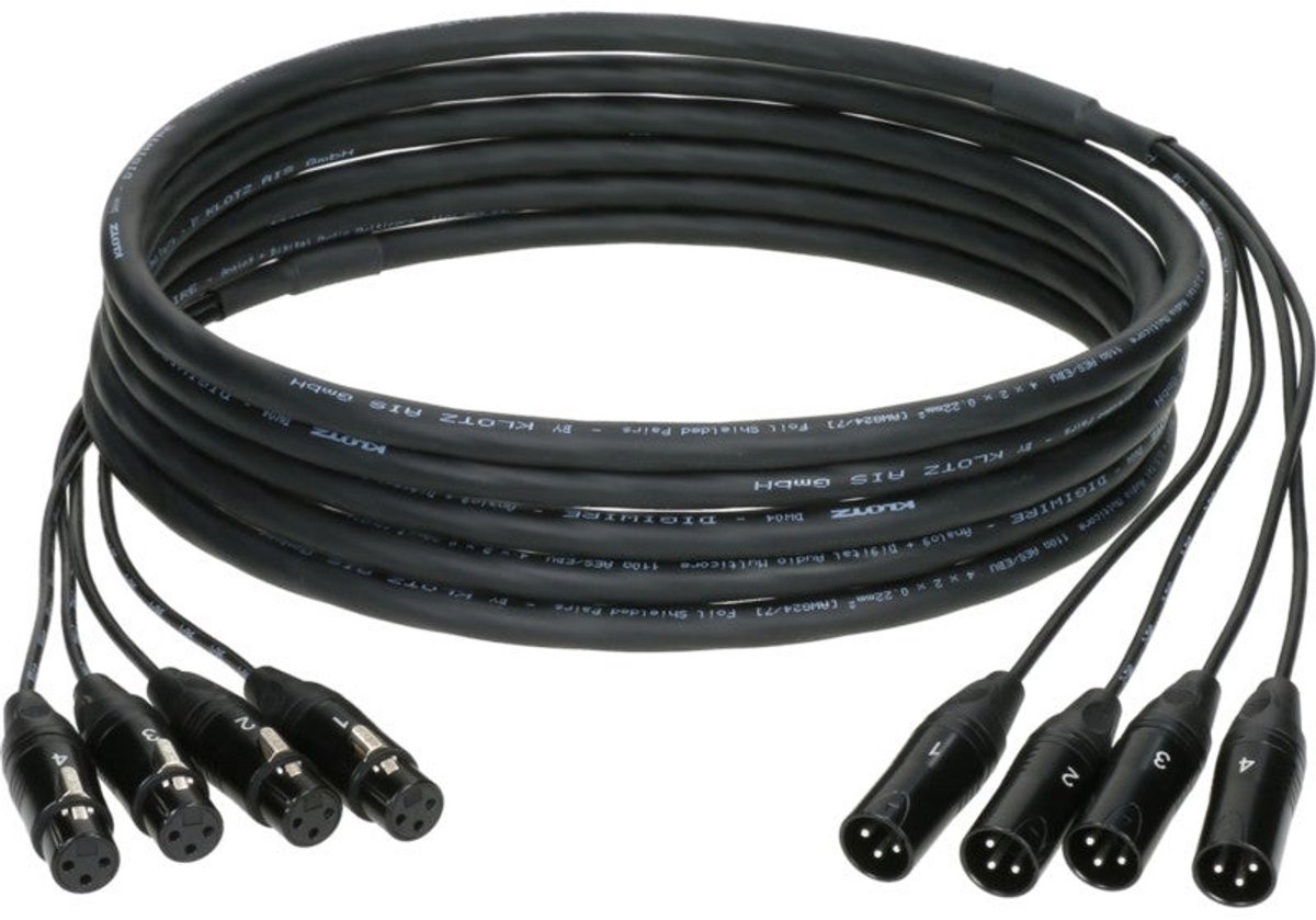 Klotz SUC04-X3L universele multikabel 4 channel 3p XLR F/M 2 meter