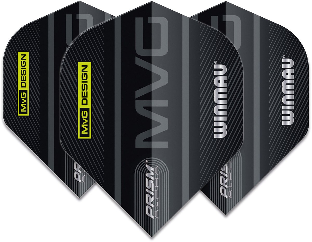 Winmau Prism Alpha MVG Green Logo - Dart Flights