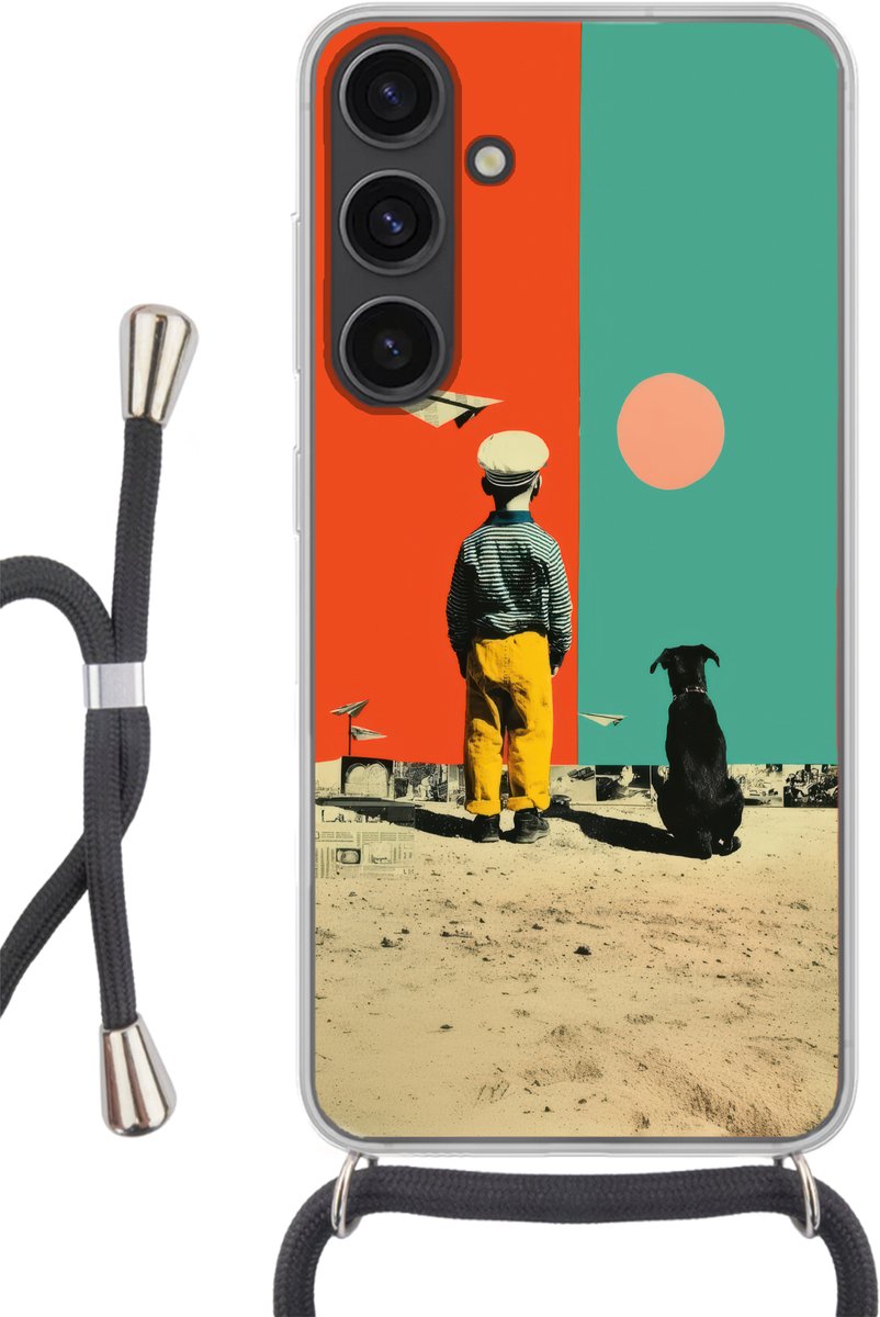 Retro - Jongen - Hond - Rood - Groen