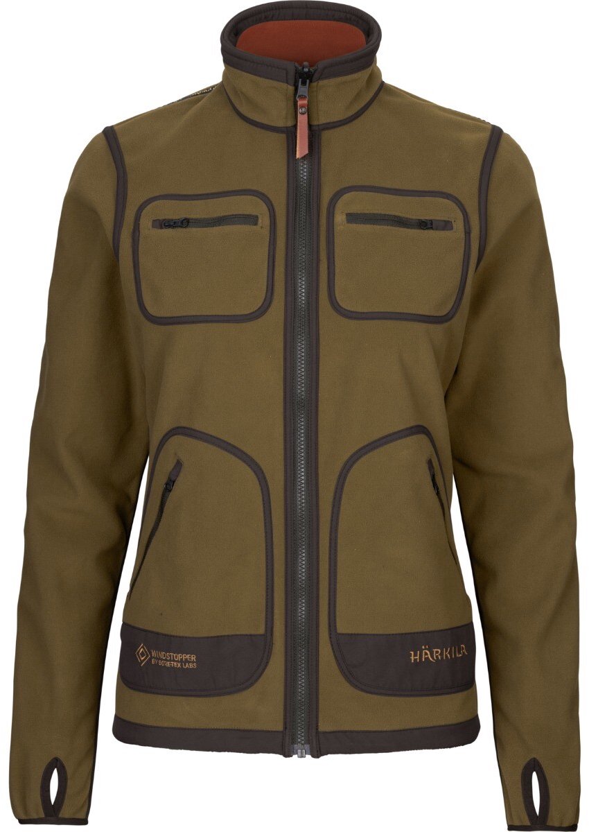 Härkila Kamko Dames fleece Windbreaker Winddicht Fleece Outdoor Fleece Dark /Arabian spice 2XL Cypress