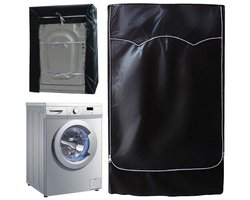 wasmachine hoes - voorlader drogerhoes - waterdicht - stofdicht - zonwerend - Geschikt voor opzet- en droogkasten buiten - geschikt voor de meeste wasmachines en drogers op de markt - 60x55x85 cm - zwart