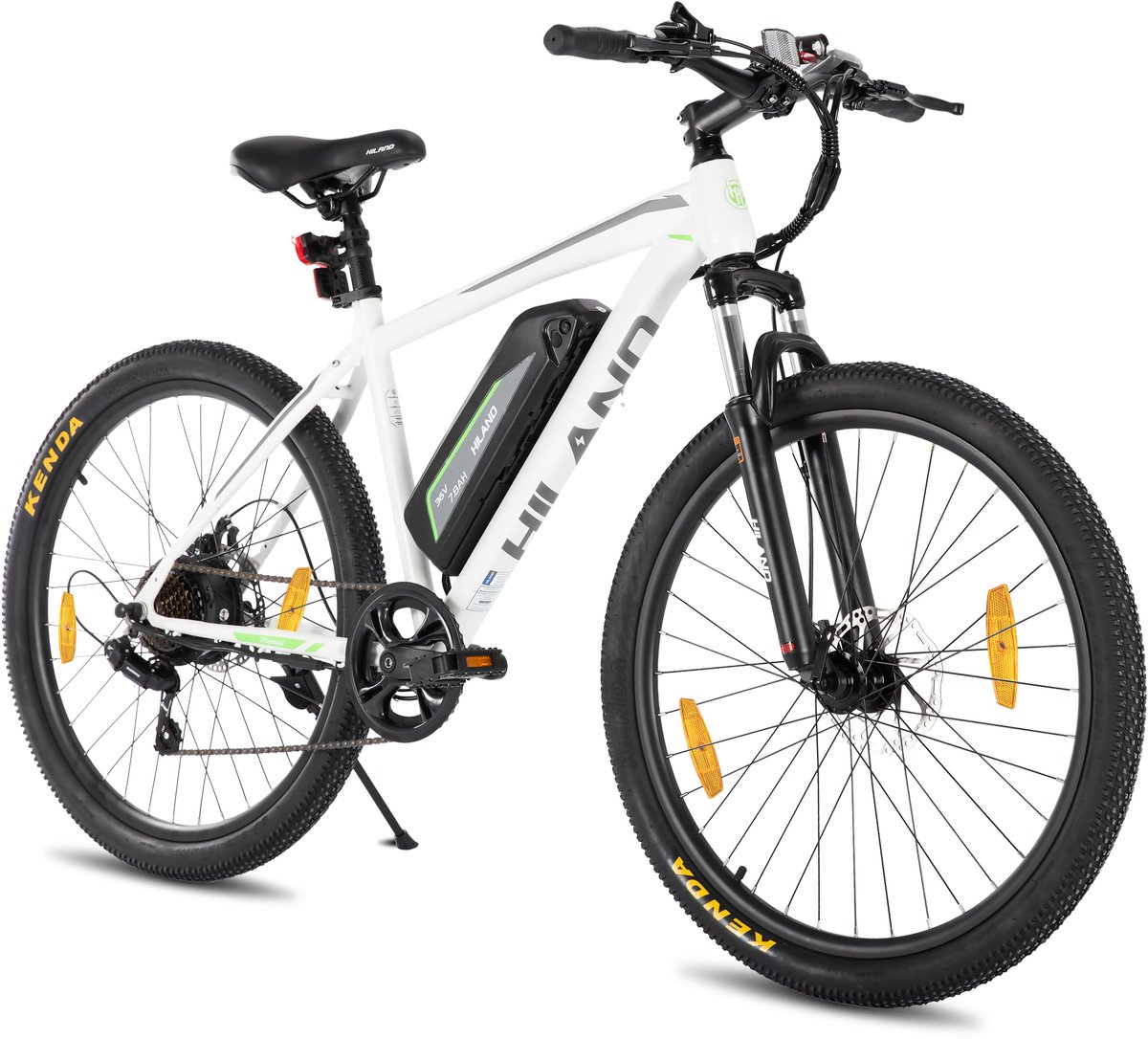 Hiland 26 Inch Elektrische Mountainbike (E-MTB) - 7 Versnellingen - 250W Motor - 36V 7.8Ah Batterij - Schijfremmen - Wit - Hiland - €659,99