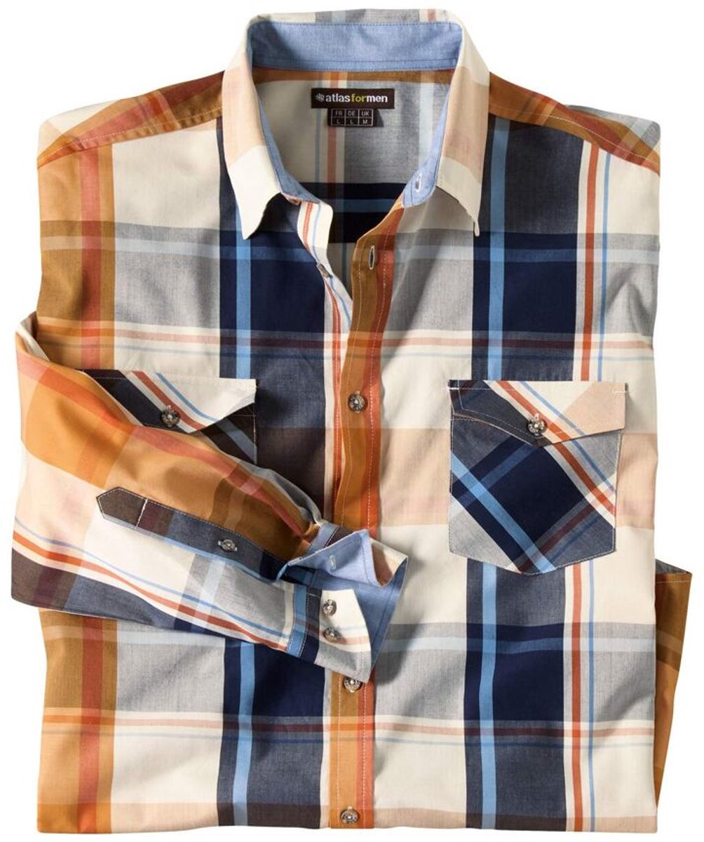 ATLAS FOR MEN - Popeline overhemd Outdoor Passion - Heren - Verkrijgbaar in grote maten - 4XL