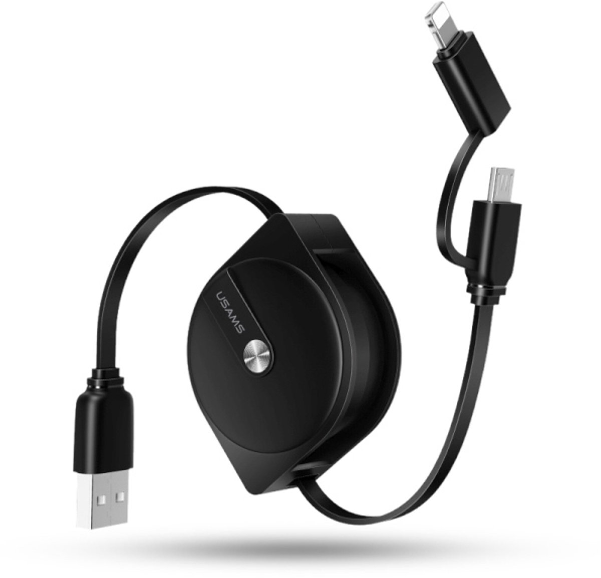 Usams 2-In-1 Lightning Microusb Spoelkabel 1M Voor Snelle Telefoons