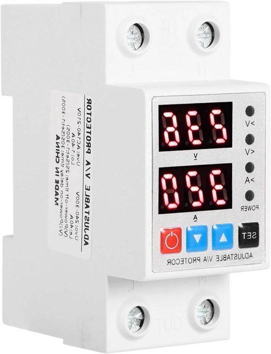 390-500V Beveiliging 3-fase Spanningsbewakingsrelais DIN-Rail – Digitale Voltmeter/Ampèremeter, 63A, Automatische Reset Driefasig Relais Din Rail 63a Digit Display 390-500V Beveiliging 3-fase Spanningsbewakingsrelais DIN-Rail – Digitale Voltmeter/Ampèremeter, 63A, Automatische Reset Driefasig Relais Din Rail 63a Digit Display