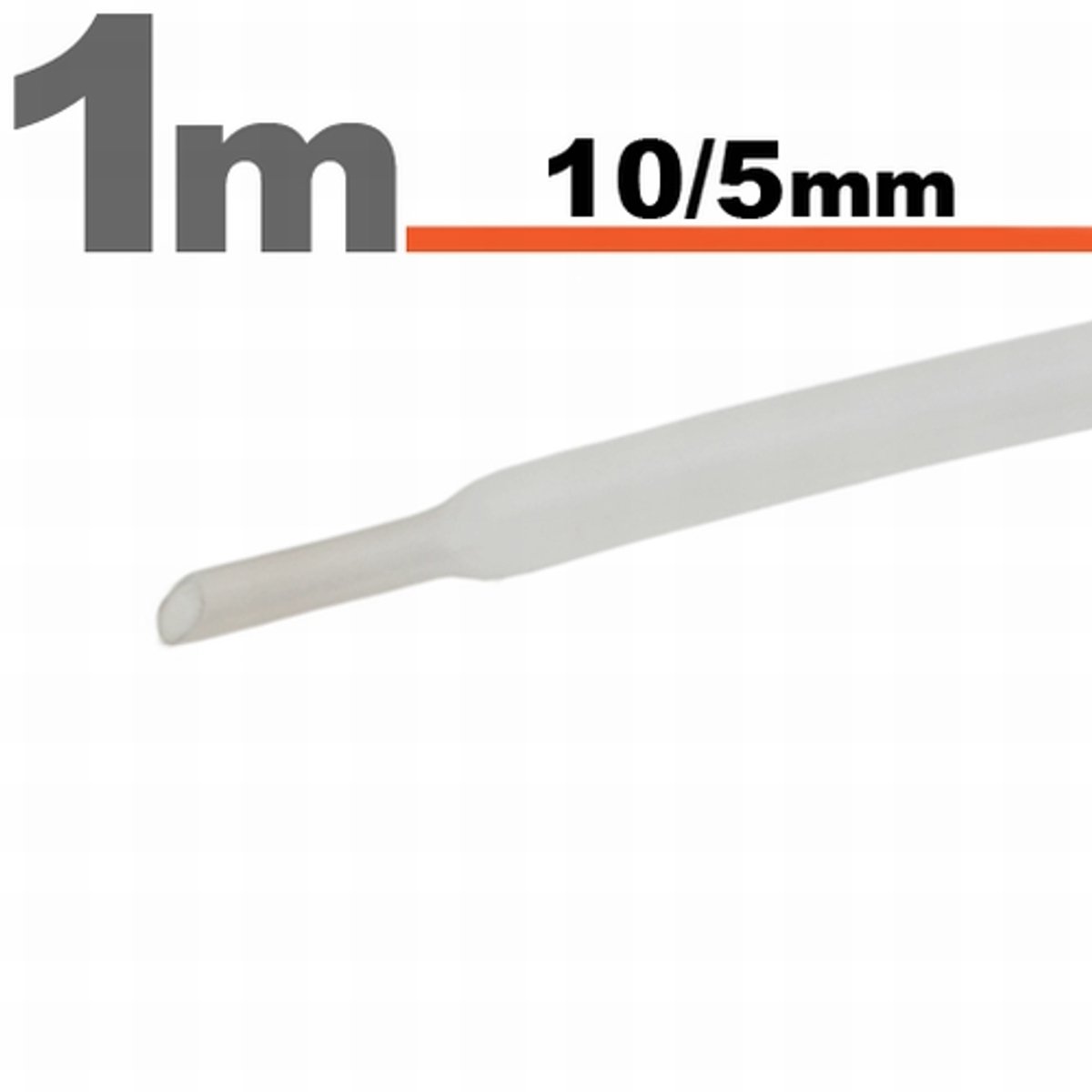 10× 1 Meter Krimpkous Transparant 10 / 5 mm – 10 Stukken Van 1 Meter – Warmtekrimpbuis Voor Isolatie En Kabelbescherming – Geschikt Voor Elektrische Installaties En Reparaties [11023T]