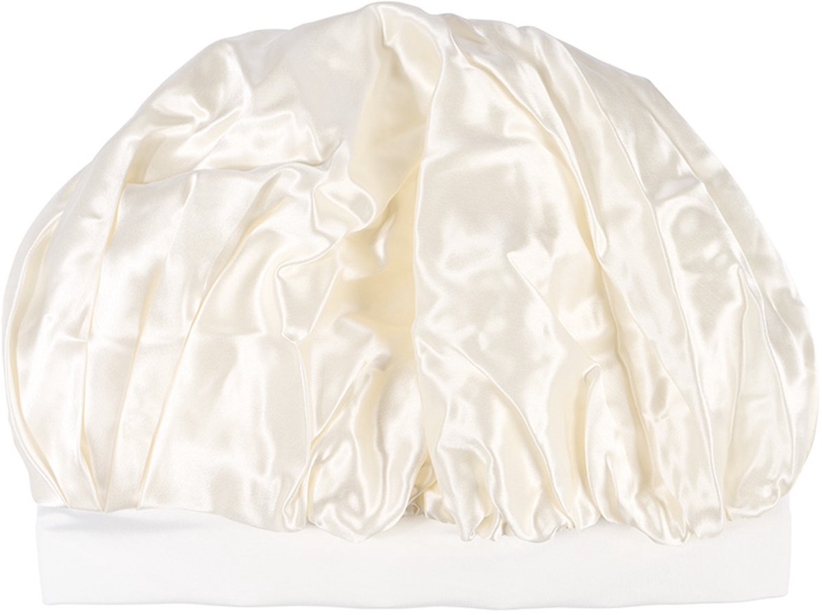 Beauty Pillow® Luxury Silk Bonnet - 100% pure Mulberry zijde - 22 momme - Pearl (verstelbaar)