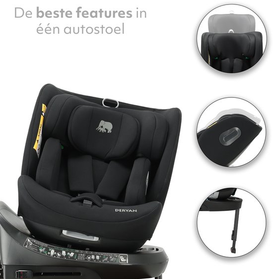 Deryan Carly Luxe Autostoel i-Size - 360° Draaibaar - Isofix - Zwart van Deryan — afbeelding 3