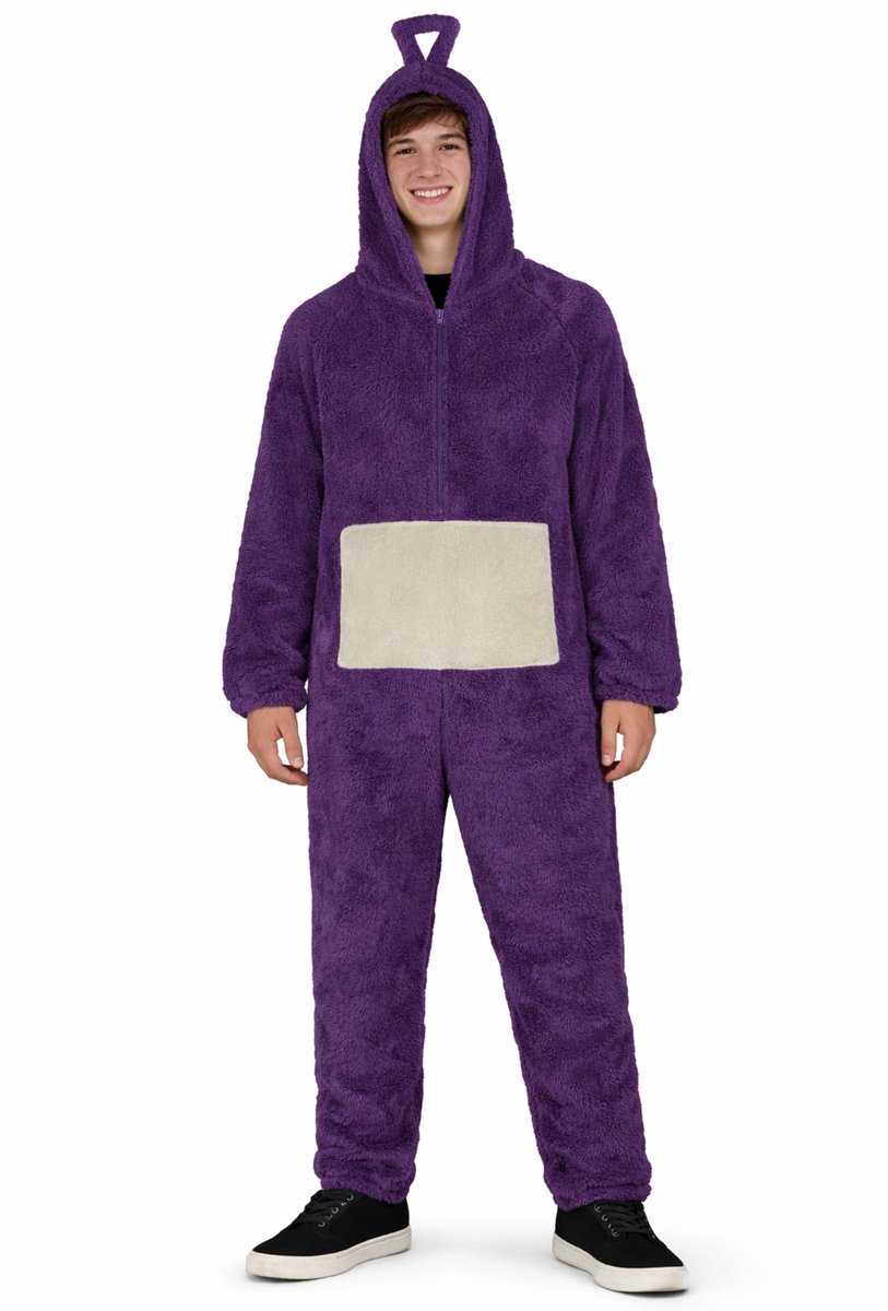 Carnavalskleding - Onesie - Paars - M - 161 - 170 cm - Kostuum - Dames & Heren - Verkleed als Kinderfiguren - Kinderen & Volwassenen