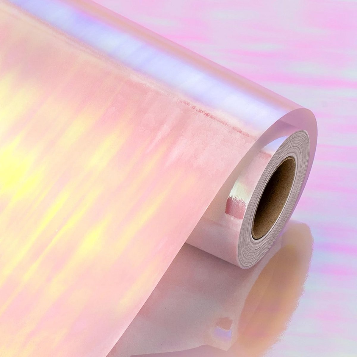 Iridescent Holografisch Inpakpapier Meisjesachtig Roze - 45x70 cm