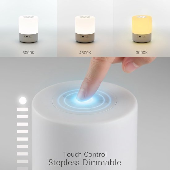 Klein, draadloos, oplaadbaar, dimbaar nachtlampje, geschikt voor slaapkamers, draagbaar nachtlampje, LED-strip voor kinderen, warm wit licht, cadeau voor de woonkamer (wit). van Merkloos — afbeelding 3