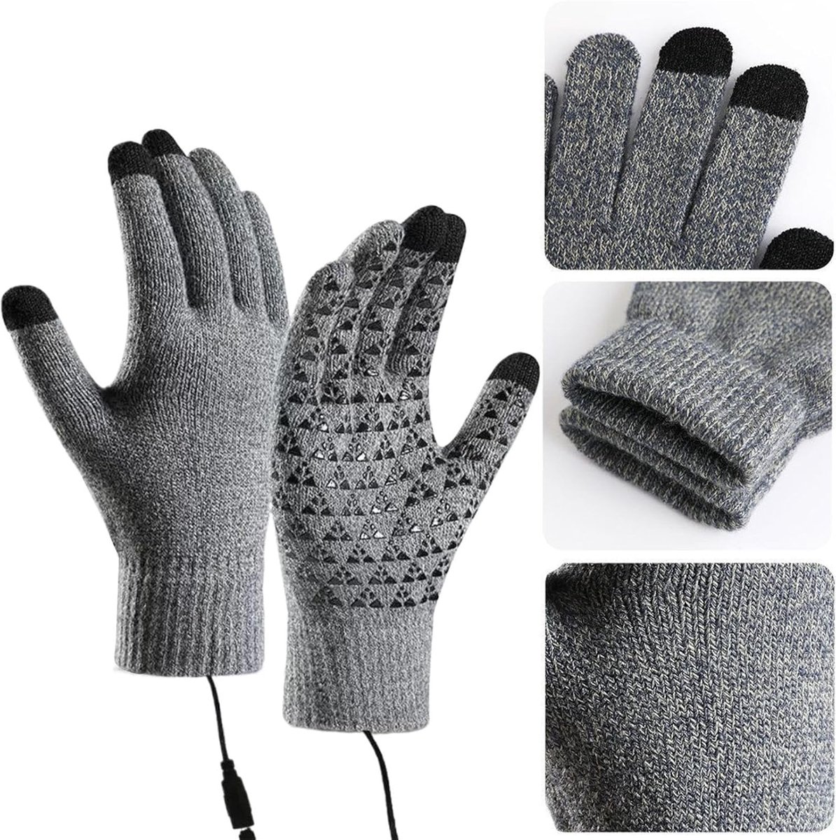 Verwarmde Winterhandschoenen Met Touchscreen Functie, Winddichte Gebreide Handschoenen Voor Skiën Autorijden En Wandelen, Ideaal Voor Hardlopen Buitenactiviteiten En Sport In Koud Weer, Comfortabele En Isolerende Wanten — cadeau in Sport & Outdoor - foto 5