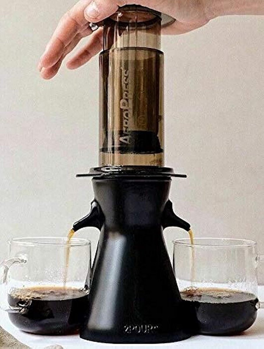 Dual-Press Accessoire voor Aeropress, Delter en Pourover - Zwart
